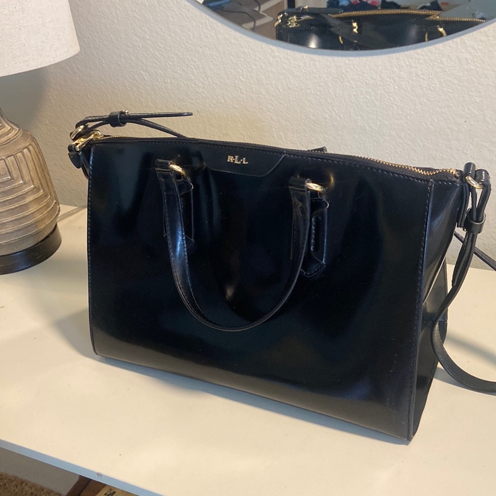 Ralph Lauren newbury patent leather satchel